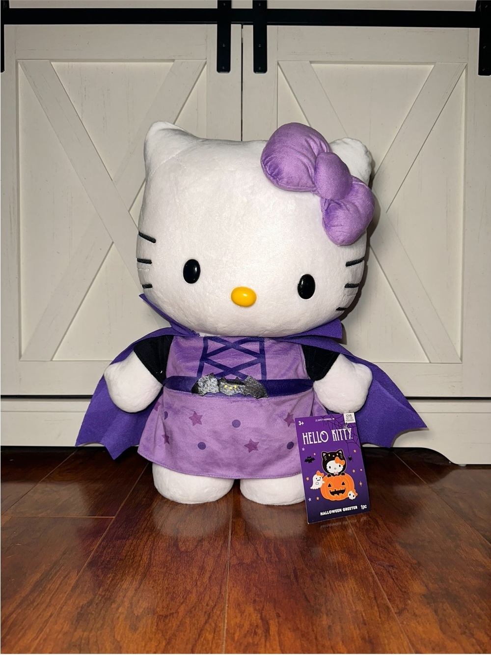 Hello Kitty Halloween Plush Greeter with Purple Bat Cape